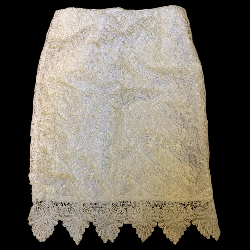 %100 Cotton Lace Pencil Skirt